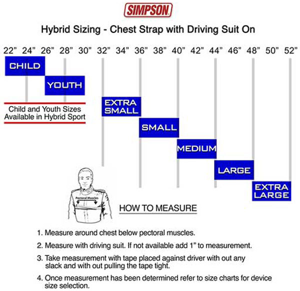 Simpson Hybrid Size Chart