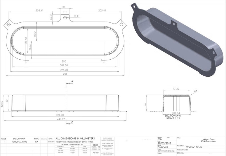 ITG JC50 Carbon Fibre 60mm Trumpet Tray