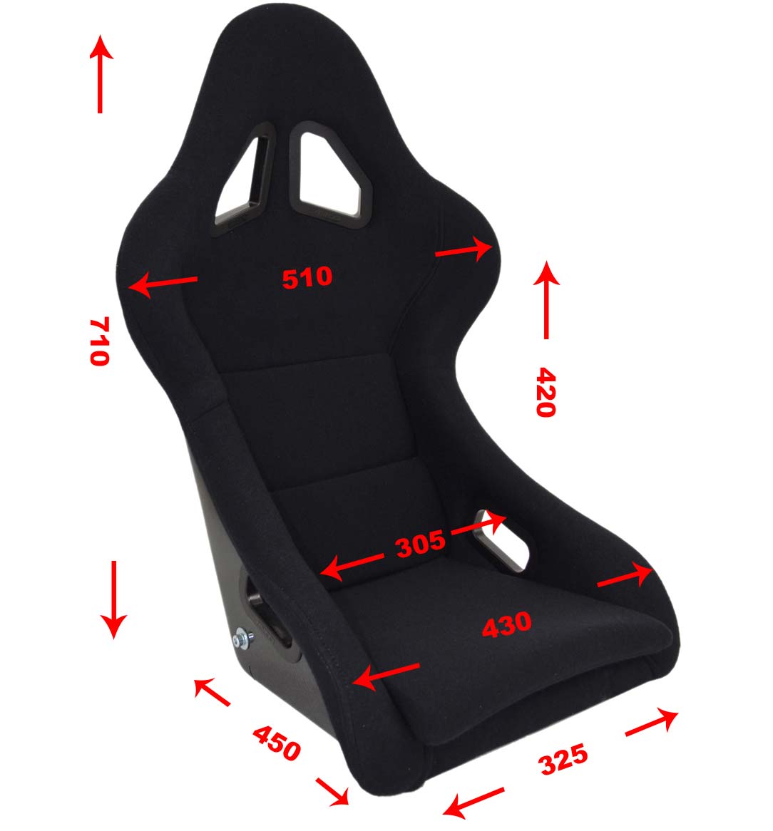 Junior GT Race Seat Size Diagram