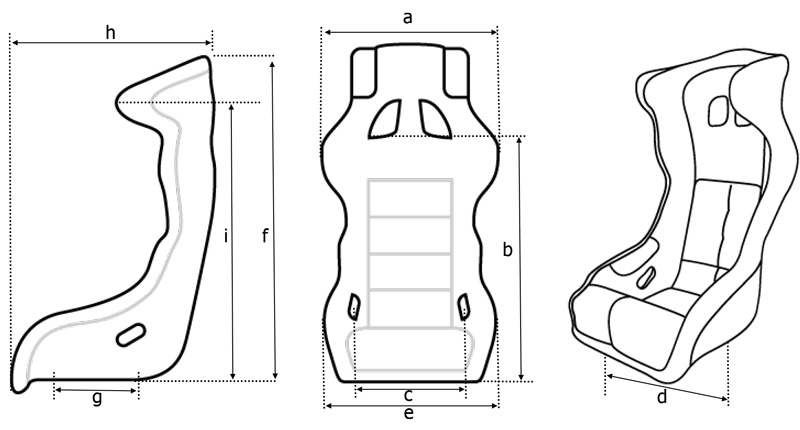 RS2 Race Seat Size Diagram