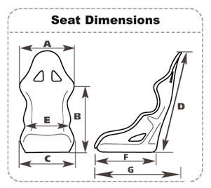 STR Race Seat Dimensions Diagram