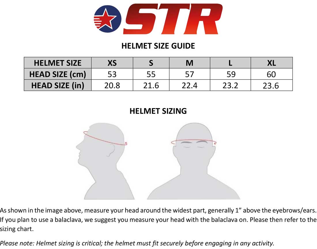 STR Helmet Size Guide