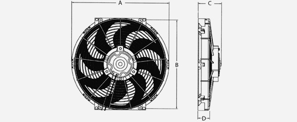 Slimline Fan Dimensions Diagram