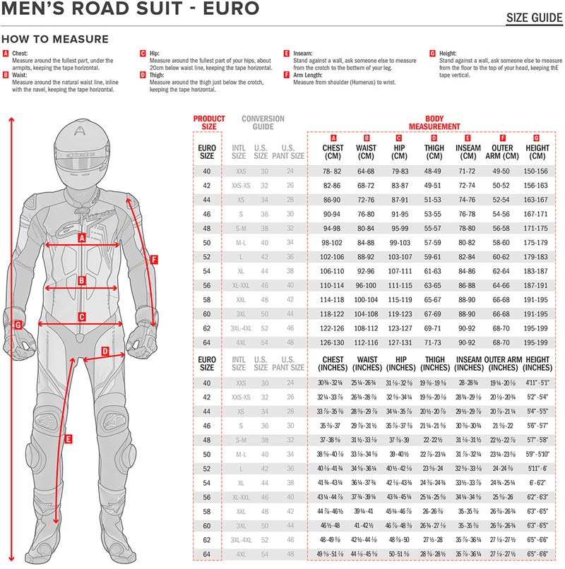  Alpinestars mens race underwear size chart image 