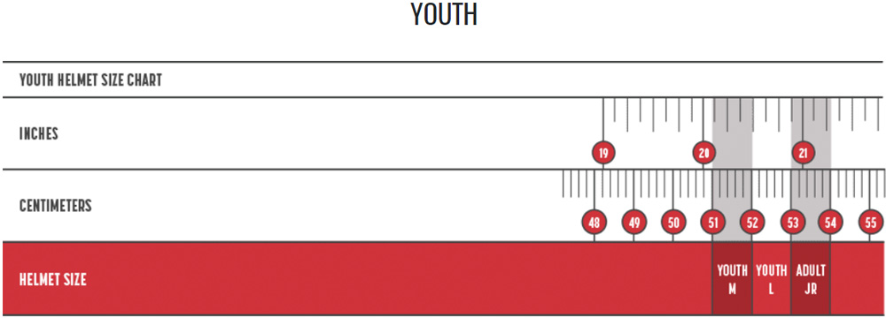 Simpson Youth Race Helmet Size Guide