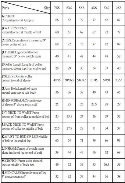 STR Kid Size Table