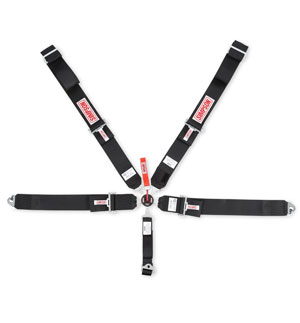 Simpson Racing LCL 62" LAP FM 5-Point Pull Up Camlock Harness - Black