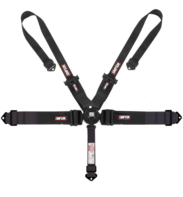 Simpson Racing 3" to 2" 5-Point Camlock Belt - Black