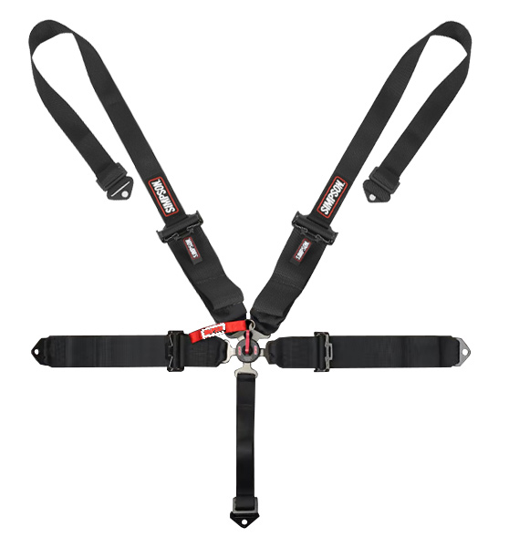 Simpson Racing Lever Cam  5-Point 3" to 2" Belt - Black