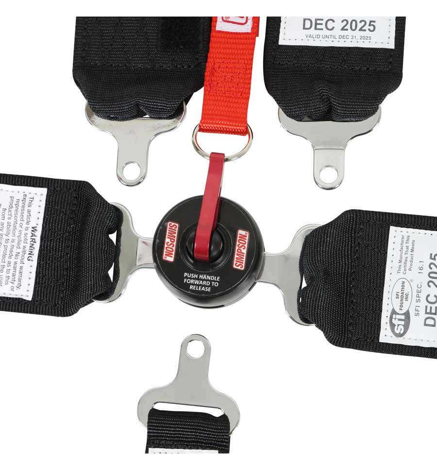 Simpson Racing LCL 62" LAP FM 5-Point Pull Up Camlock Harness - Black