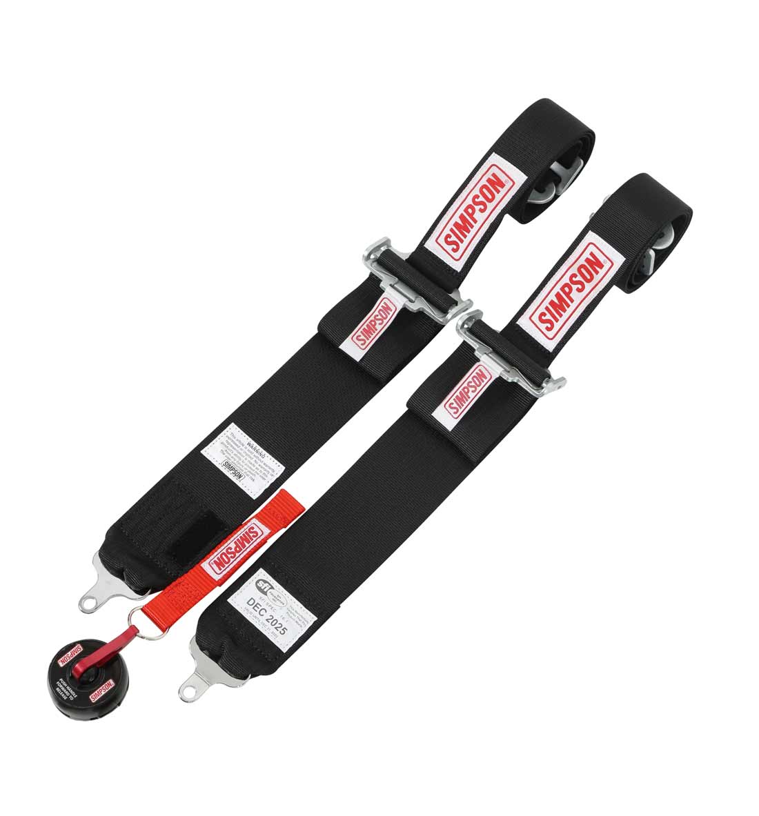 Simpson Racing LCL 62" LAP FM 5-Point Pull Up Camlock Harness - Black