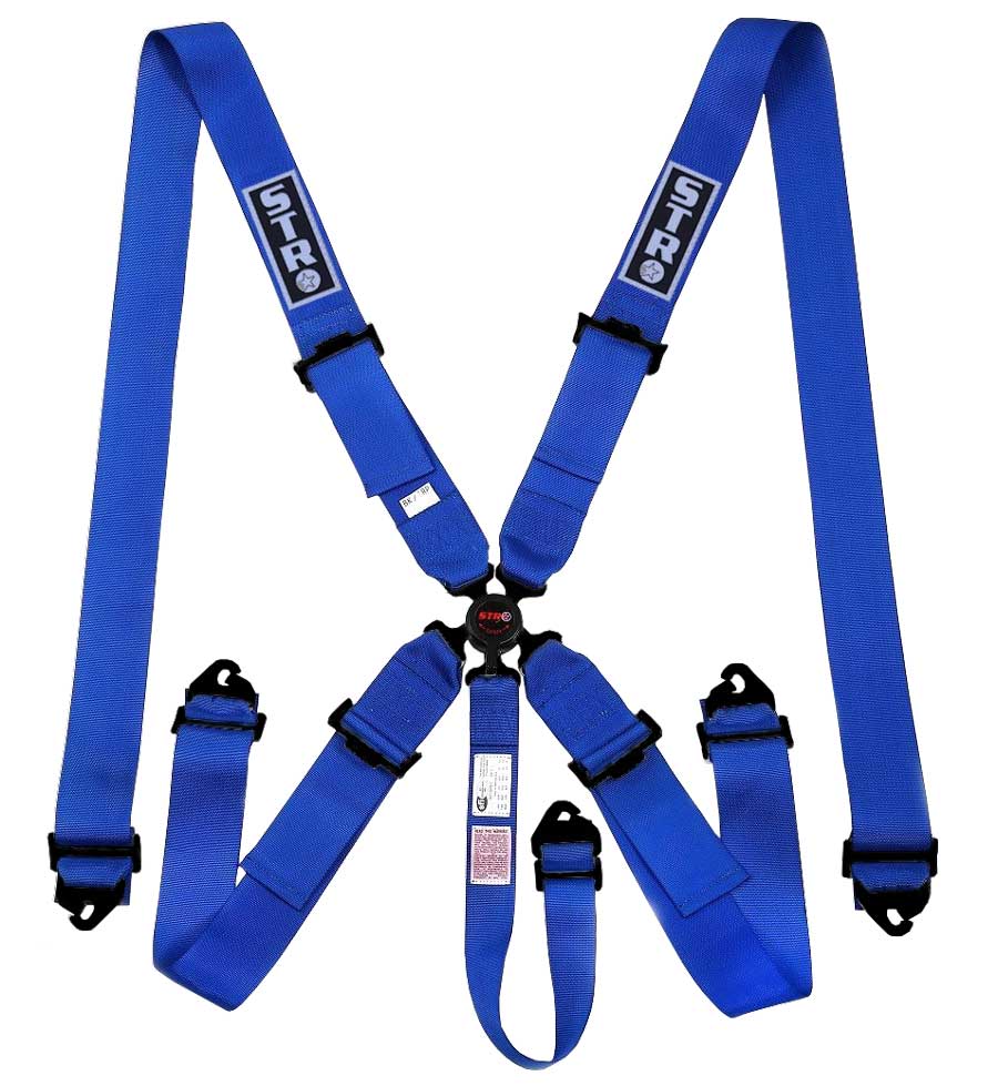 STR 5-Point Aircraft Buckle Race Harness - Blue