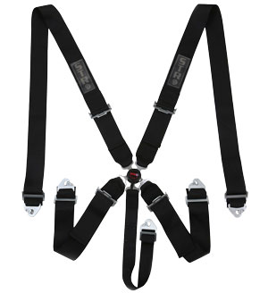 STR 5-Point Aircraft Buckle Race Harness - Black