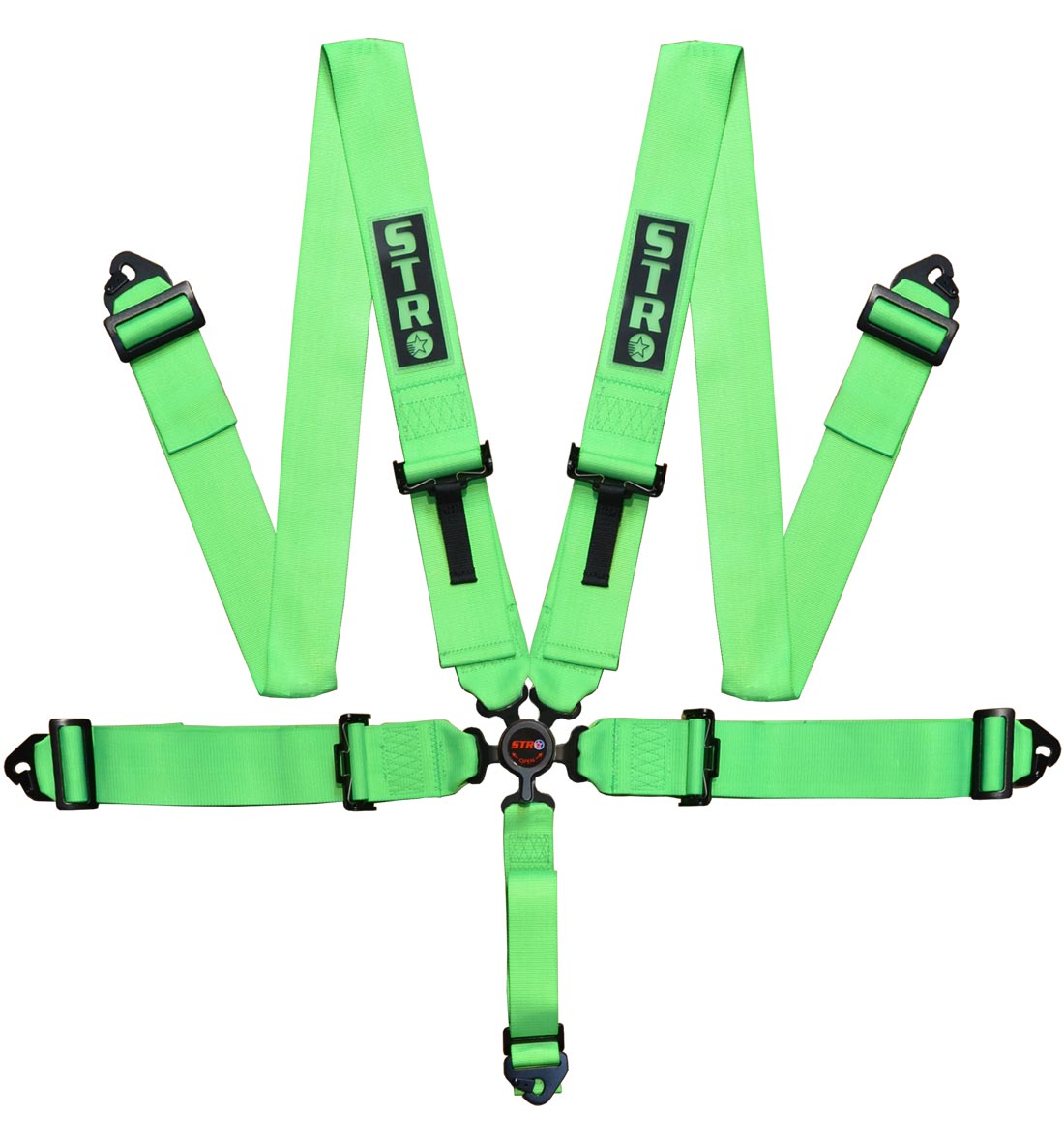 STR 5-Point Camloc Latch Race Harness - Green Fluo