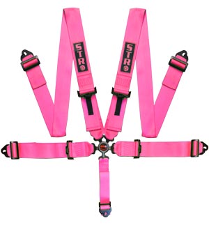 STR 5-Point Camloc Latch Race Harness - Pink Fluo