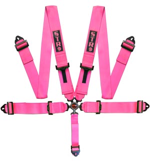 STR 5-Point Camloc Latch Race Harness - Pink Fluo