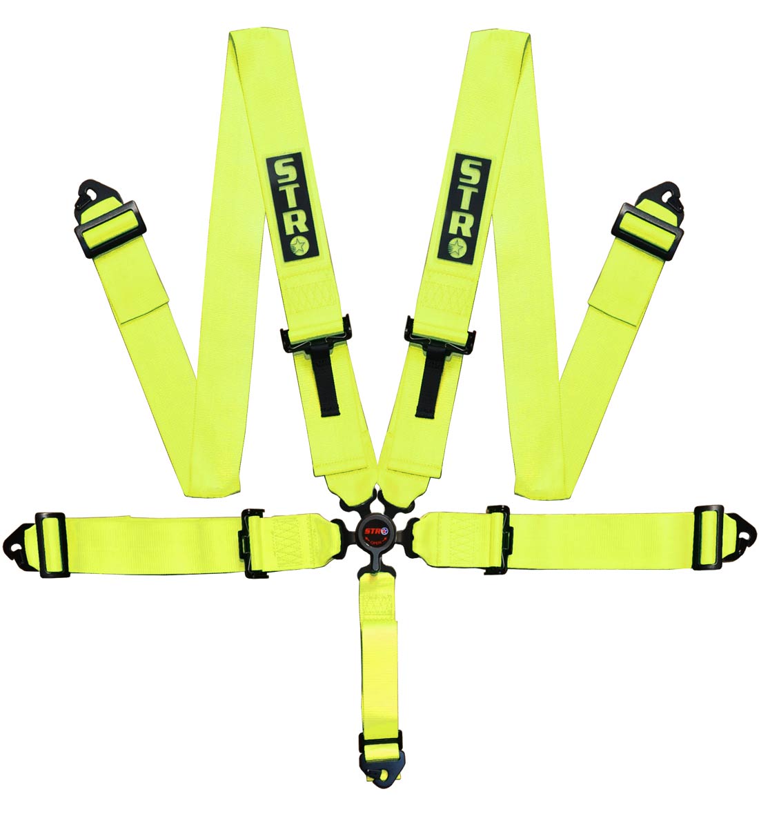STR 5-Point Camloc Latch Race Harness - Yellow Fluo