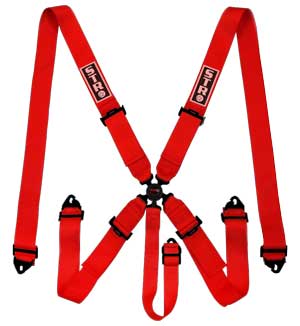 STR 5-Point Aircraft Buckle Race Harness - Red