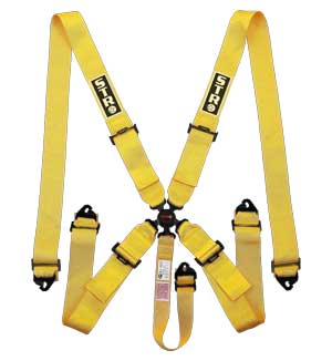 STR 5-Point Aircraft Buckle Race Harness - Yellow