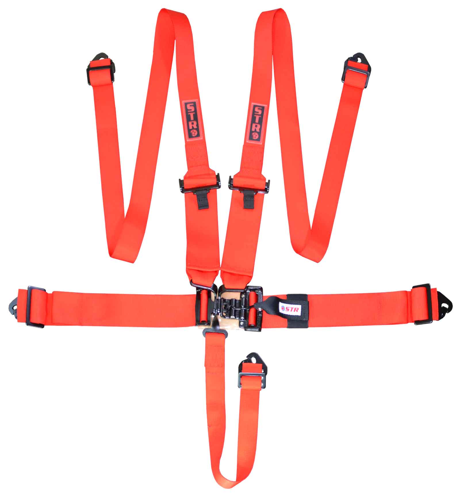 STR 5-Point 3&quot; to 2&quot; NASCAR Latch Race Harness - Red