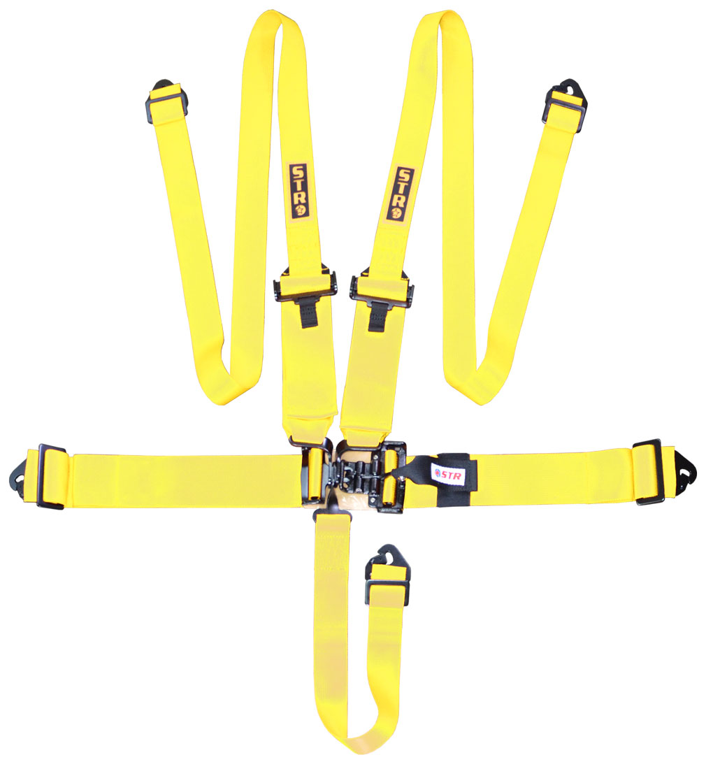 STR 5-Point 3&quot; to 2&quot; NASCAR Latch Race Harness - Yellow