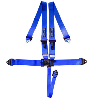 STR 5-Point Lightweight NASCAR Latch Race Harness - Blue