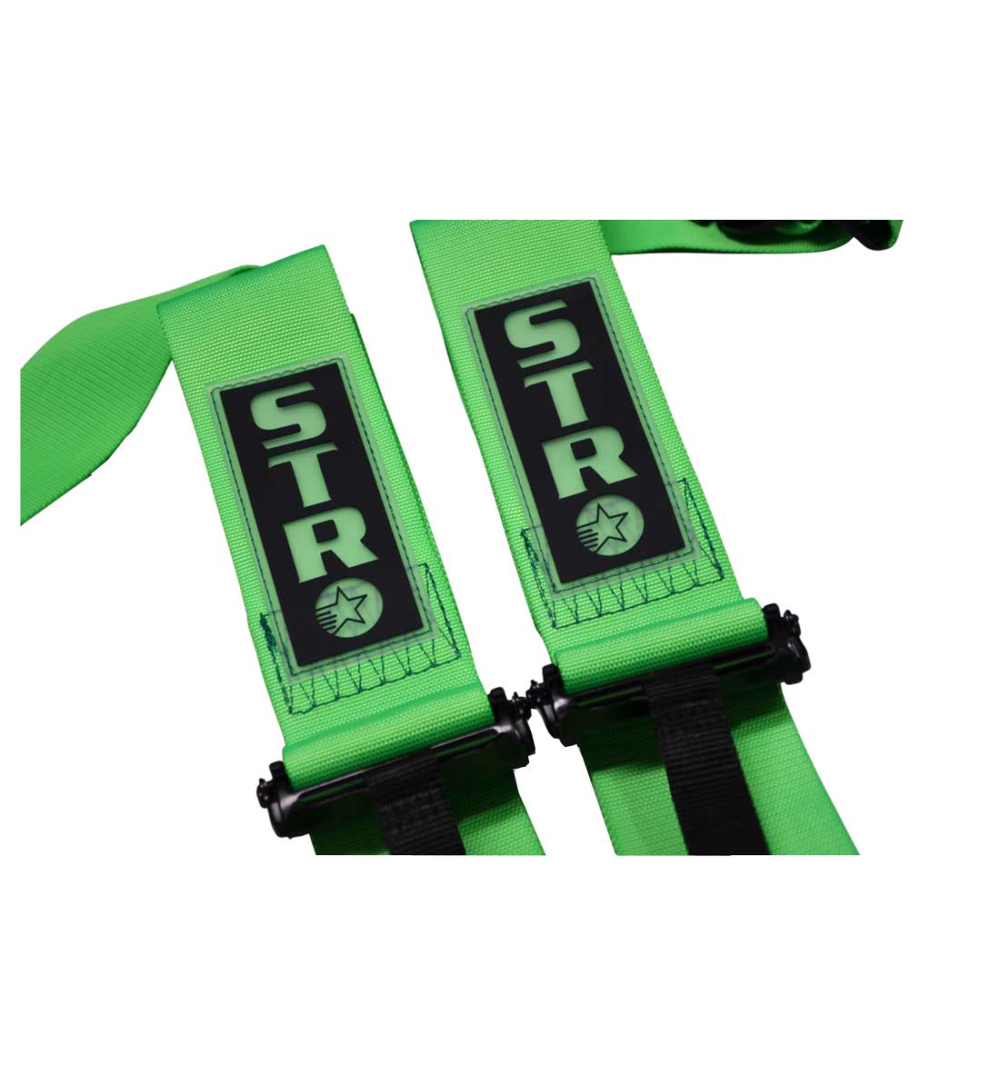 STR 5-Point Lightweight NASCAR Latch Race Harness - Green Fluo
