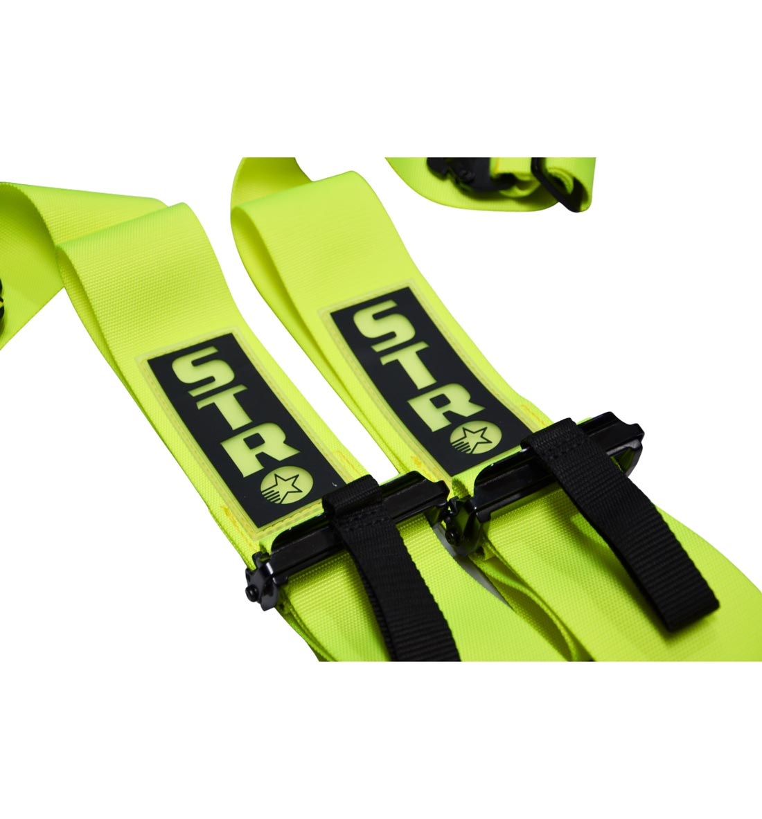 STR 5-Point Lightweight NASCAR Latch Race Harness - Yellow Fluo