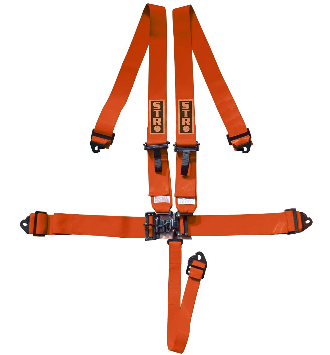 STR 5-Point Lightweight NASCAR Latch Race Harness - Orange