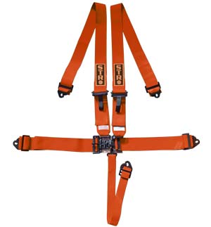 STR 5-Point Lightweight NASCAR Latch Race Harness - Burnt Orange