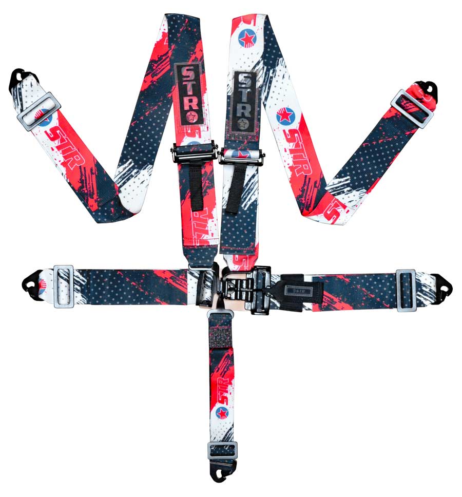 STR 5-Point Lightweight NASCAR Latch Race Harness - STR Pattern