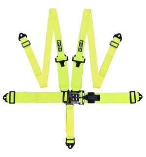 STR 5-Point 3&quot; to 2&quot; NASCAR Latch Race Harness - Yellow Fluo
