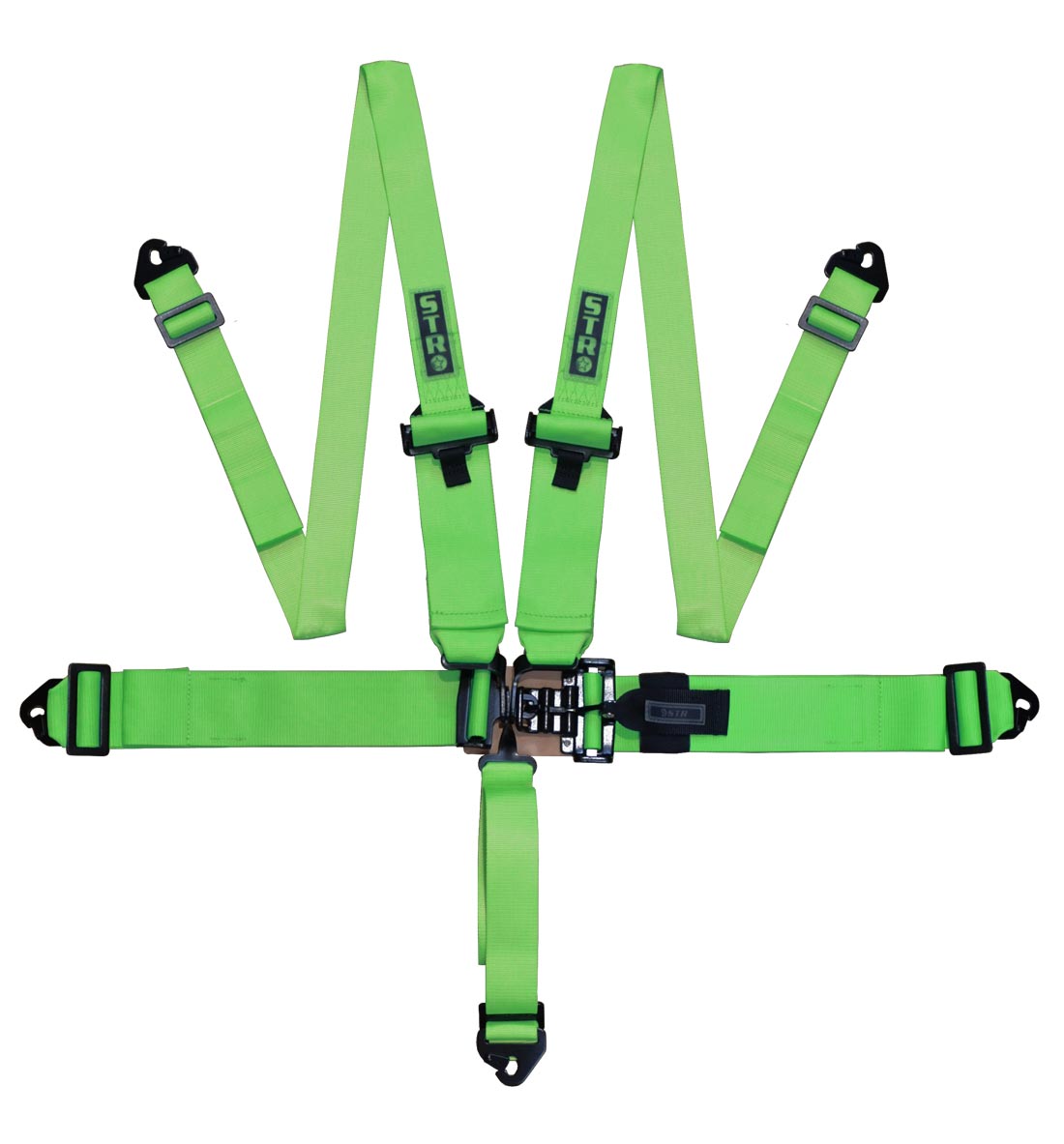 STR 5-Point 3" to 2" NASCAR Latch Race Harness - Green