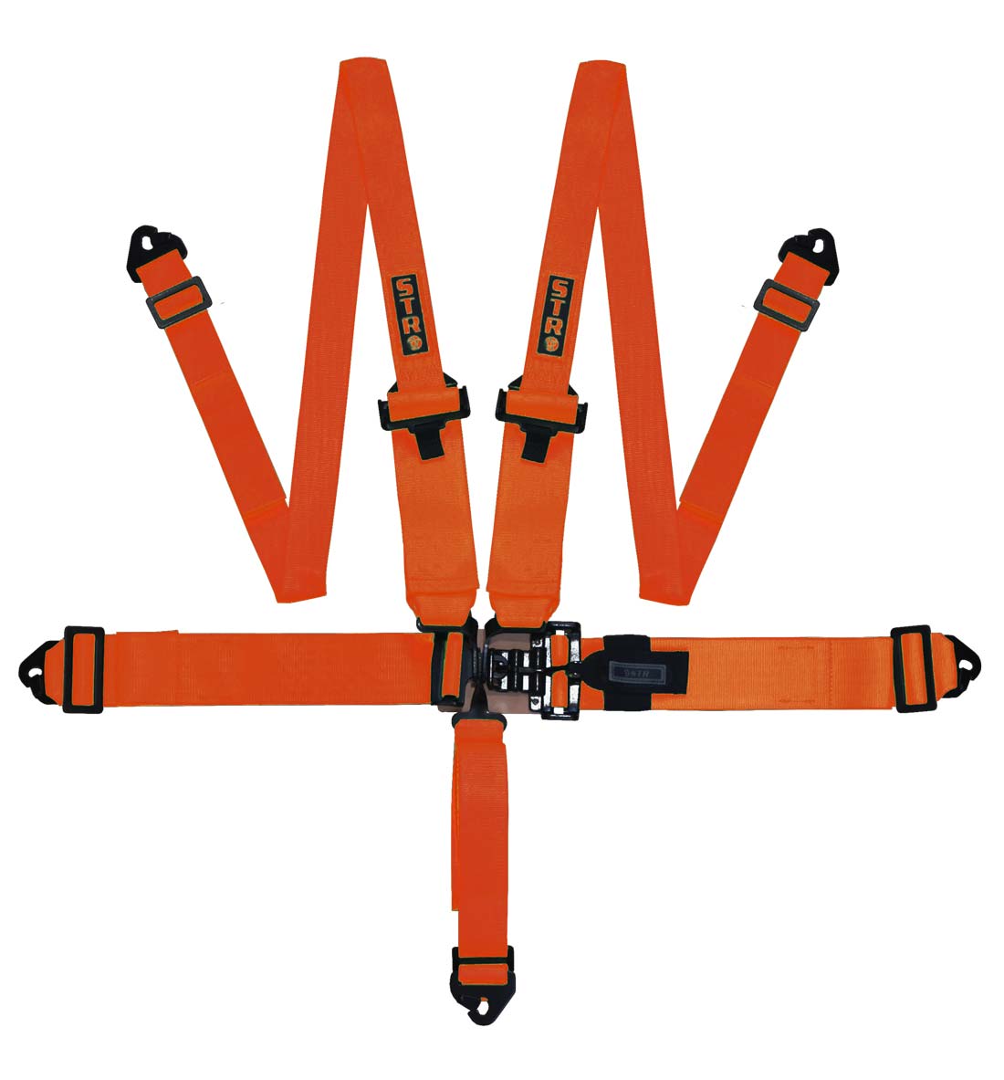 STR 5-Point 3" to 2" NASCAR Latch Race Harness - Orange