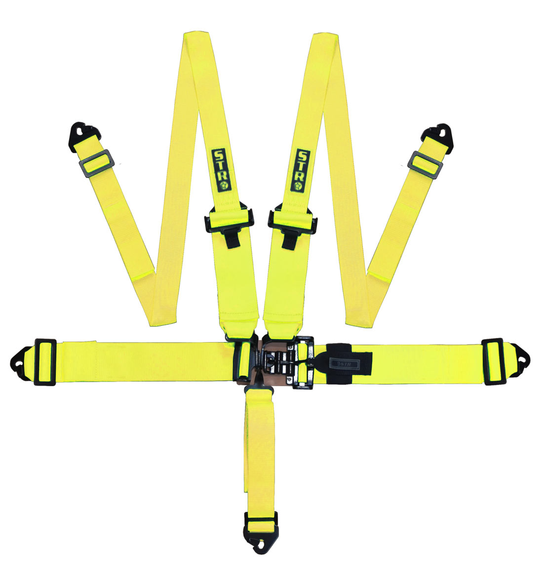 STR 5-Point 3" to 2" NASCAR Latch Race Harness - Yellow