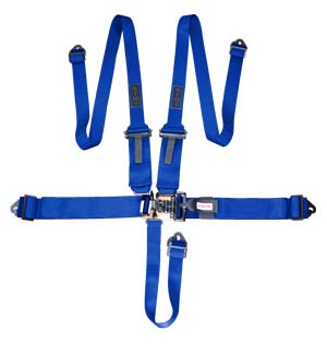 STR 5-Point 3&quot; to 2&quot; NASCAR Latch Lightweight Race Harness - Blue