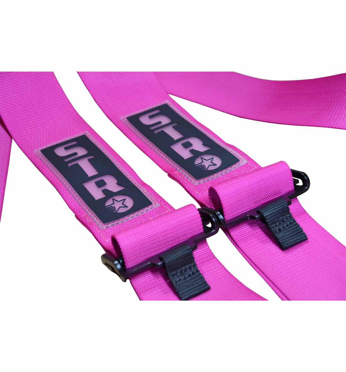 STR 5-Point Lightweight Buckle NASCAR Latch Race Harness - Pink