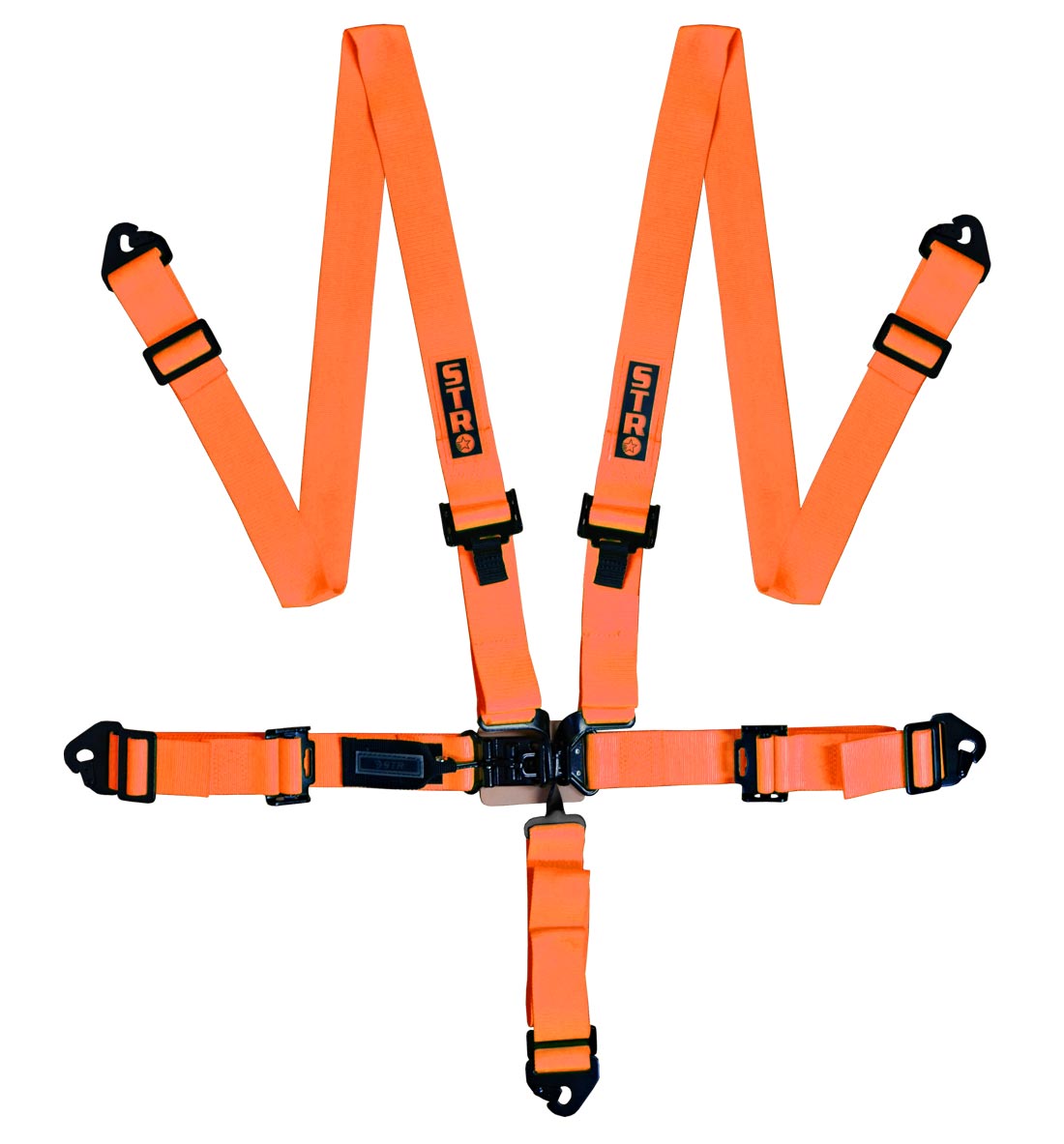 STR Ninja 2" Wide 5-Point Race Harness - Orange Fluo