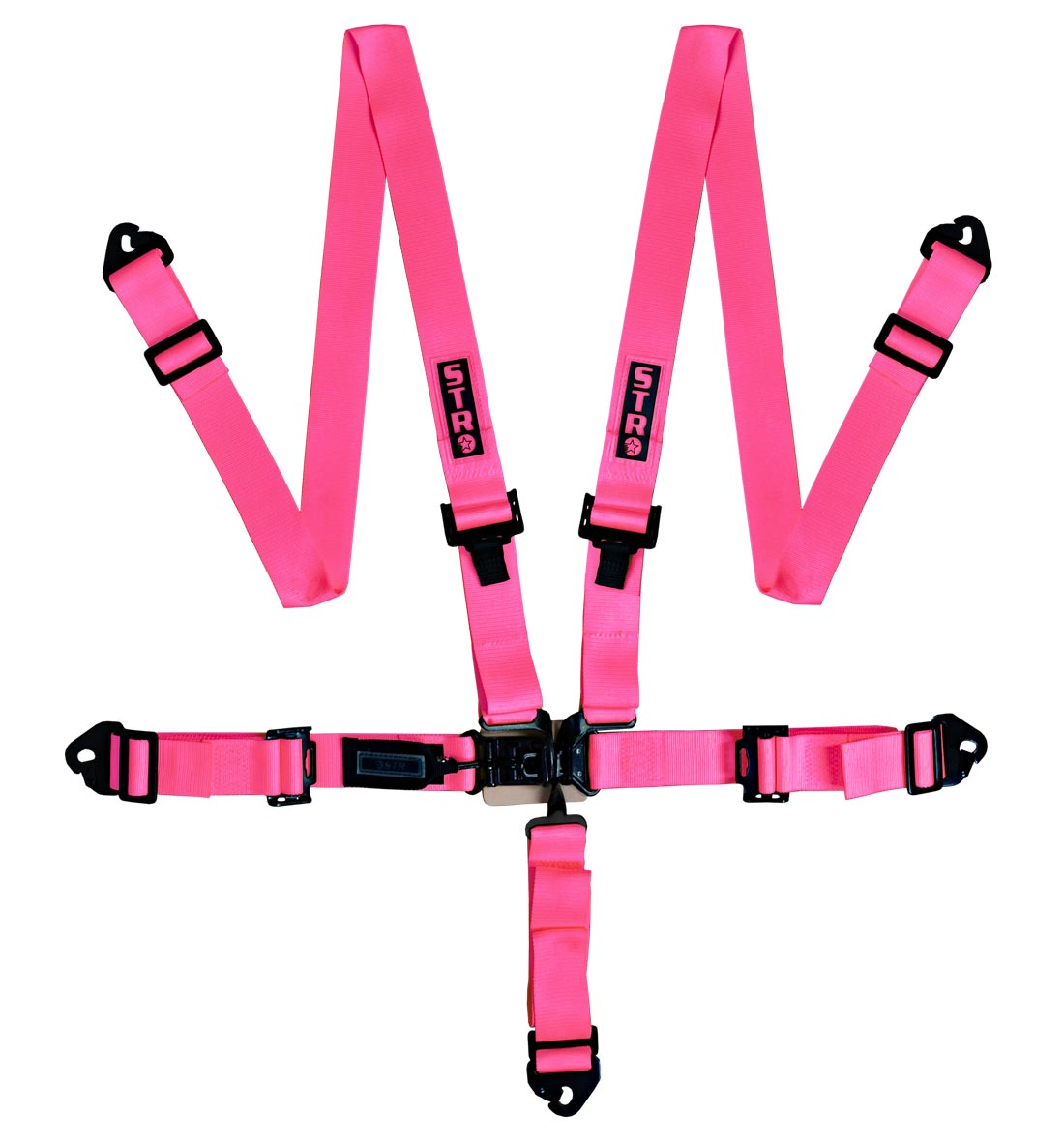 STR Ninja 2" Wide 5-Point Race Harness - Pink Fluo