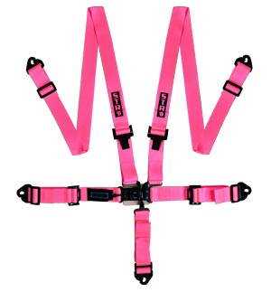 STR Ninja 2&quot; Wide 5-Point Race Harness - Pink Fluo