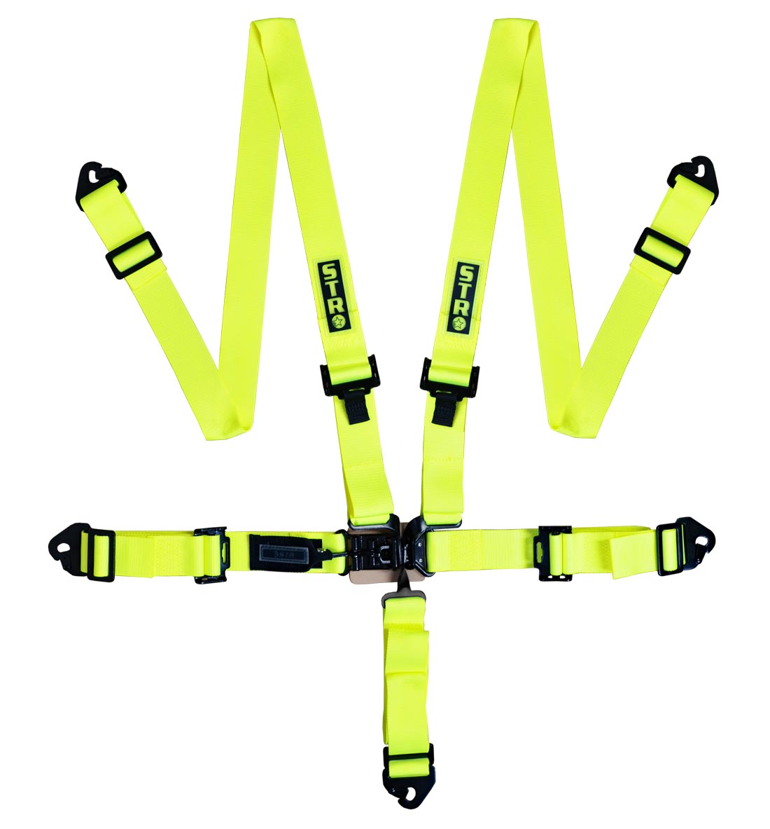 STR Ninja 2" Wide 5-Point Race Harness - Yellow Fluo