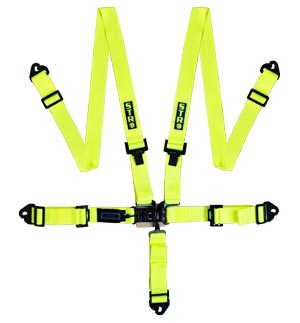 STR Ninja 2&quot; Wide 5-Point Race Harness - Yellow Fluo