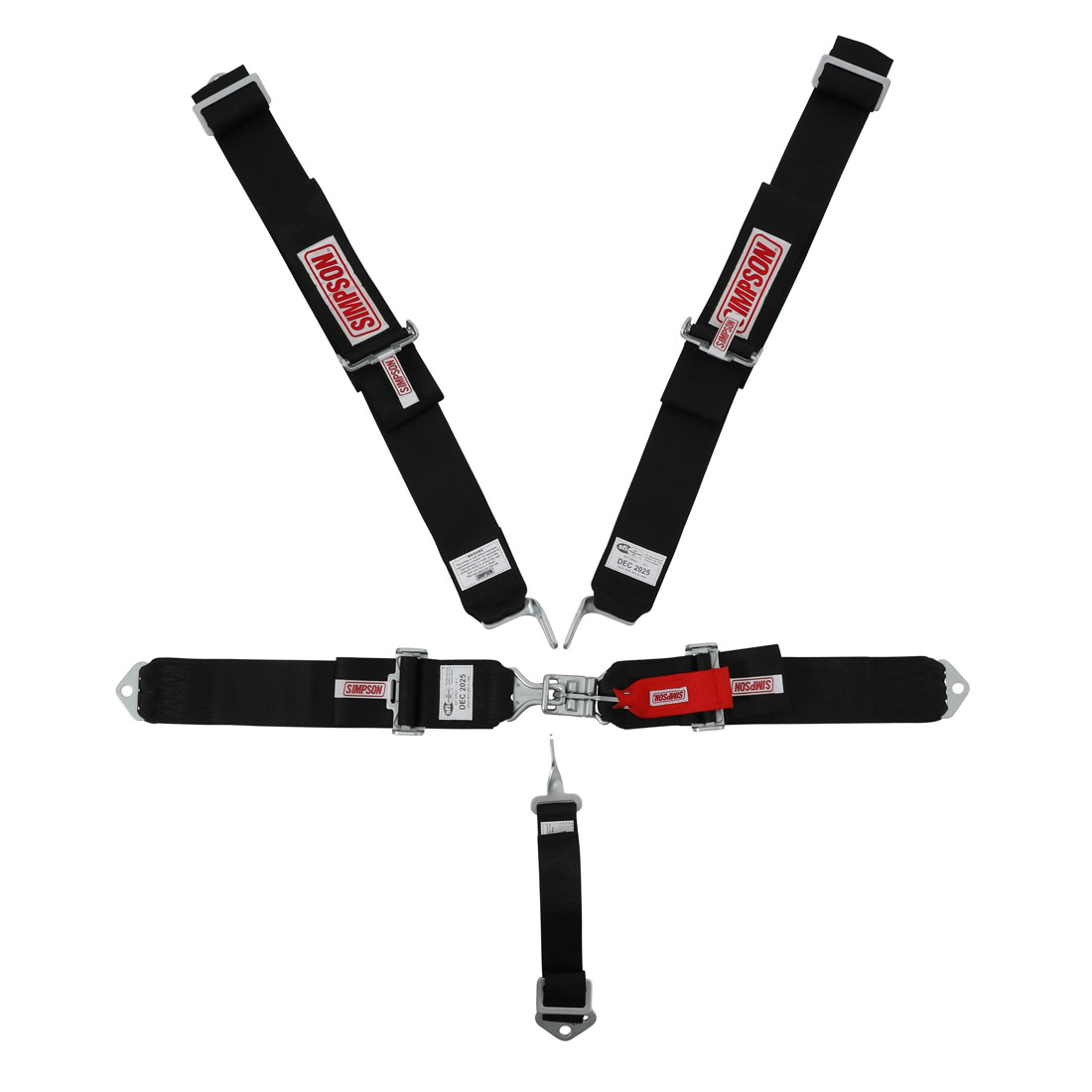Simpson Racing 5-Point 3" Nascar Latch Belt - Black