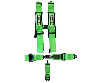 STR 5-Point Ratchet Race Harness - Green Fluo