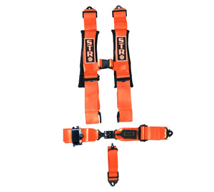 STR 5-Point Ratchet Race Harness - Orange Fluo