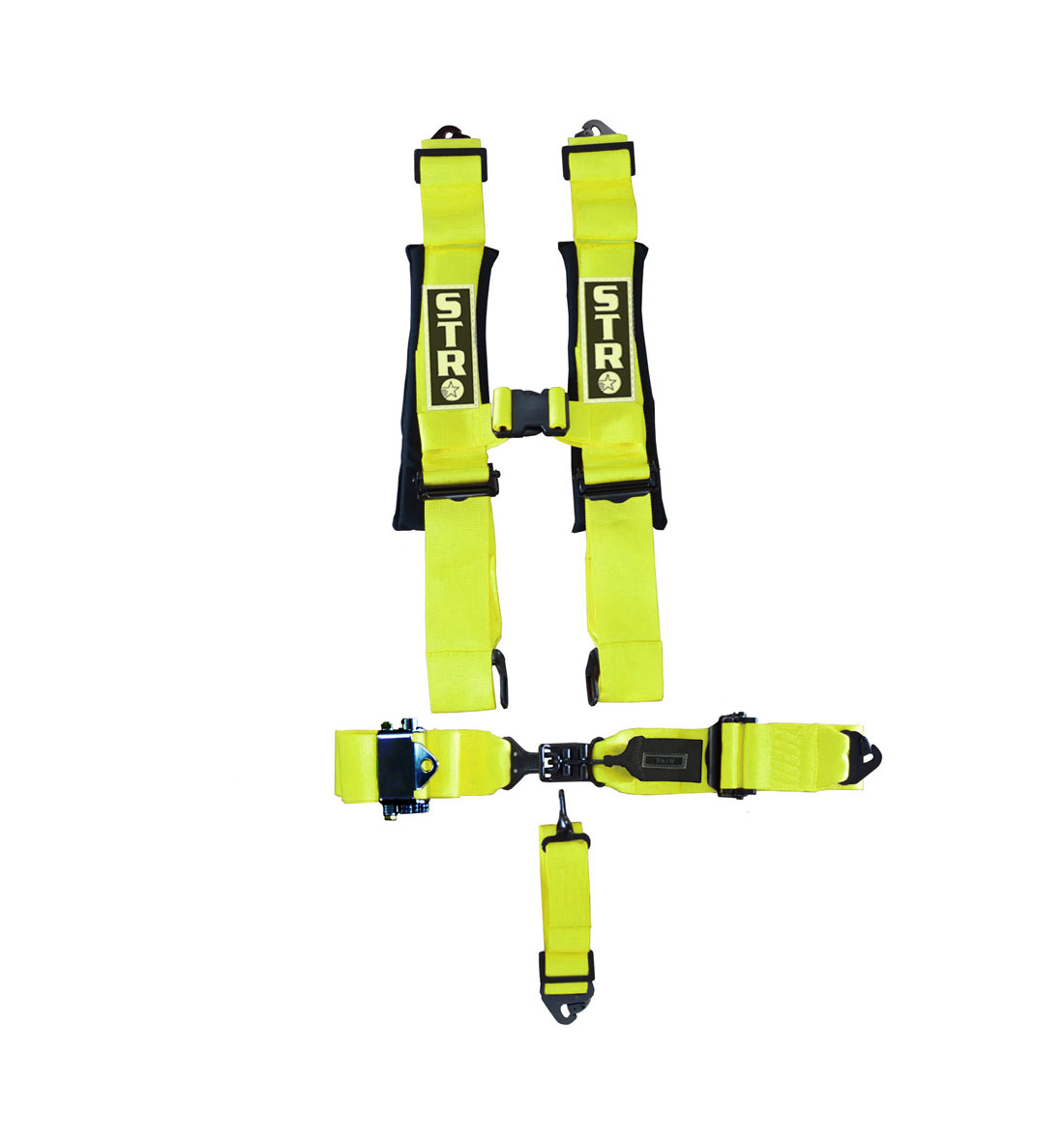 STR 5-Point Ratchet Race Harness - Yellow Fluo