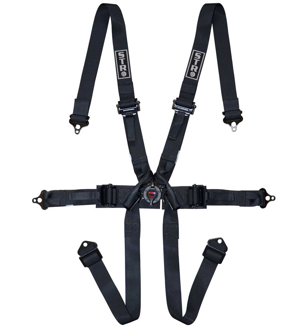 6-Point Single Seater Race Harness 2" Straps (2029) - Black