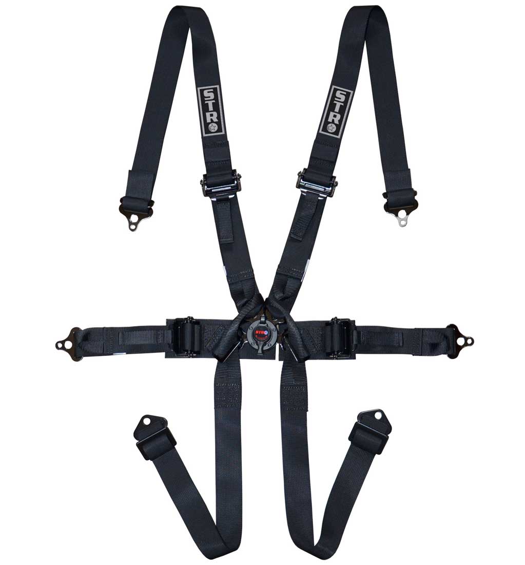 6-Point Single Seater Race Harness 2&quot; Straps (2029) - Black