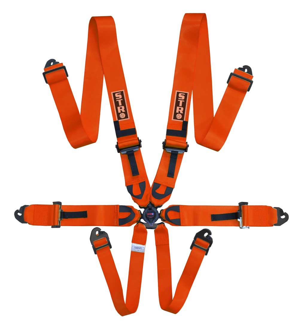 6Point FIA Rally Belt (2025) Approved Race Harness Orange