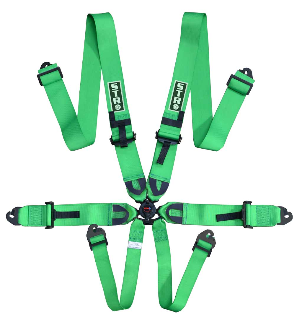 6-Point Race Harness 3&quot; Straps (2026) - Green
